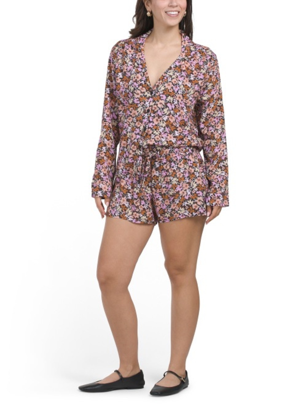 NWT-SALTWATER LUXE Floral Long-Sleeve top and shorts set